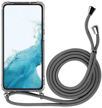 Coolgadget Handykette Handyhülle mit Handyband für Samsung Galaxy S8 5,8 Zoll, Case zum Umhängen Kette Halsband Kordel mit Hülle für Samsung S8, Grau