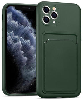 Coolgadget Handyhülle Card Case Handy Tasche für Apple iPhone 11 Pro Max 6,5 Zoll, Silikon Schutzhülle mit Kartenfach für iPhone 11 Pro Max Hülle, Grün