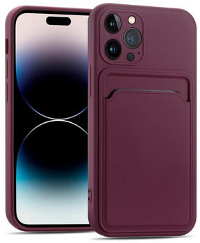 Coolgadget Handyhülle Card Case Handy Tasche für Apple iPhone 15 Pro Max 6,7 Zoll, Silikon Schutzhülle mit Kartenfach für iPhone 15 Pro Max Hülle, Lila