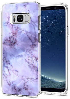 Coolgadget Handyhülle Handy Case Silikon Motiv Series für Samsung Galaxy S8 5,8 Zoll, Hülle mit hochauflösendem Muster für Samsung S8 Schutzhülle, Purple Marmor