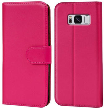 Coolgadget Handyhülle Book Case Handy Tasche für Samsung Galaxy S8 5,8 Zoll, Hülle Klapphülle Flip Cover für Samsung S8 Schutzhülle stoßfest, Pink