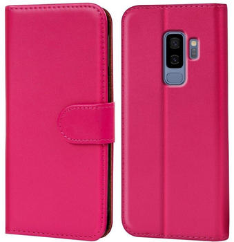 Coolgadget Handyhülle Book Case Handy Tasche für Samsung Galaxy S9 Plus 6,2 Zoll, Hülle Klapphülle Flip Cover für Samsung S9+ Schutzhülle stoßfest, Pink