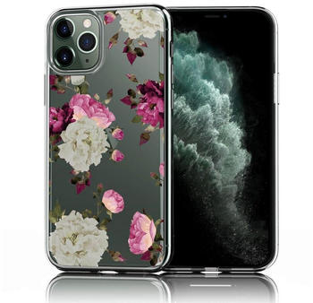 Coolgadget Handyhülle Handy Case Silikon Motiv Series für Apple iPhone 11 Pro Max 6,5 Zoll, Hülle mit hochauflösendem Muster für iPhone 11 Pro Max Schutzhülle, Rose weiss pink