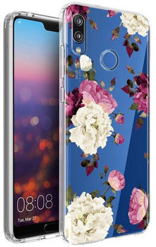 Coolgadget Handyhülle Handy Case Silikon Motiv Series für Huawei P20 Lite 5,8 Zoll, Hülle mit hochauflösendem Muster für P20 Lite Schutzhülle, Rose weiss pink