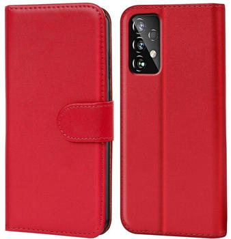 Coolgadget Handyhülle Book Case Handy Tasche für Samsung Galaxy A72 6,7 Zoll, Hülle Klapphülle Flip Cover für Samsung A72 Schutzhülle stoßfest, Rot