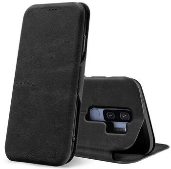 Coolgadget Handyhülle Business Premium Hülle für Samsung Galaxy S9 Plus 6,2 Zoll, Handy Tasche mit Kartenfach für Samsung S9+ Schutzhülle, Schwarz
