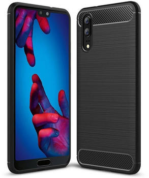 Coolgadget Handyhülle Carbon Handy Hülle für Huawei P20 5,8 Zoll, robuste Telefonhülle Case Schutzhülle für P20 Hülle