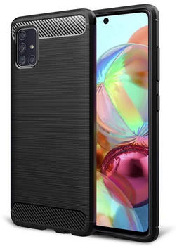 Coolgadget Handyhülle Carbon Handy Hülle für Samsung Galaxy A71 6,7 Zoll, robuste Telefonhülle Case Schutzhülle für Samsung A71 Hülle