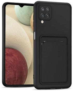 Coolgadget Handyhülle Card Case Handy Tasche für Samsung Galaxy A22 4G 6,4 Zoll, Silikon Schutzhülle mit Kartenfach für Samsung Galaxy A22, M22 Hülle, Schwarz
