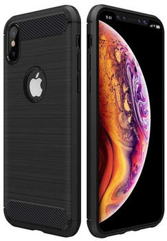 Coolgadget Handyhülle Carbon Handy Hülle für Apple iPhone X, iPhone XS 5,8 Zoll, robuste Telefonhülle Case Schutzhülle für iPhone X / XS Hülle