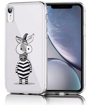 Coolgadget Handyhülle Handy Case Silikon Motiv Series für Apple iPhone XR 6,1 Zoll, Hülle mit hochauflösendem Muster für iPhone XR Schutzhülle, Zebra Motiv