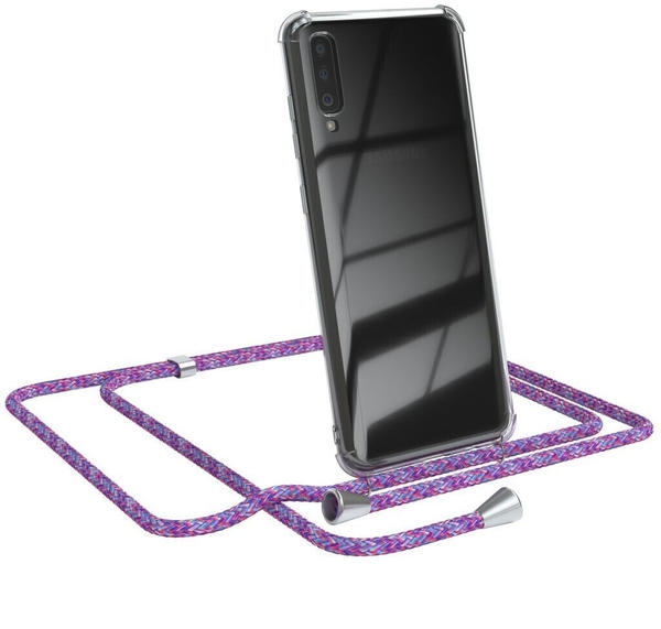 Eazy Case Handykette kompatibel mit Samsung Galaxy A70 Kette, Handyhülle mit Umhängeband, Handykordel, Schutzhülle, Kette, Silikonhülle, Silikon Cover, Lila