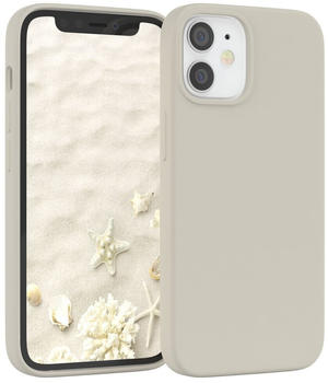 Eazy Case Silikon Hülle kompatibel mit Apple iPhone 12 Mini, Slimcover mit Kameraschutz, Silikonhülle, Schutzhülle, Bumper, Handy Case, Hülle, Silicon Case, Taupe, Beige