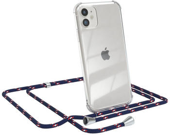 Eazy Case Handykette kompatibel mit Apple iPhone 11 Kette, Handyhülle mit Umhängeband, Handykordel, Schutzhülle, Kette, Silikonhülle, Silikon Cover, Blau Camouflage