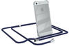 Eazy Case Handykette kompatibel mit Apple iPhone SE / 5 / 5S Kette, Handyhülle mit Umhängeband, Handykordel, Schutzhülle, Kette, Silikonhülle, Silikon Cover, Blau