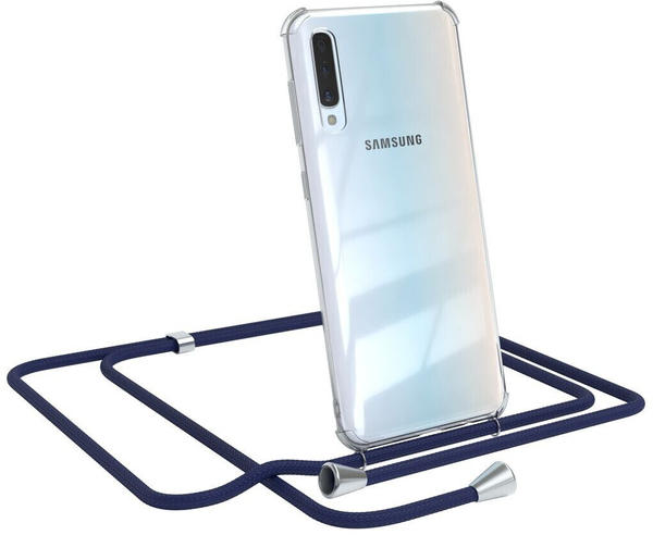 Eazy Case Handykette kompatibel mit Samsung Galaxy A50 / A30s / A50s Kette, Handyhülle mit Umhängeband, Handykordel, Schutzhülle, Kette, Silikonhülle, Silikon Cover, Blau