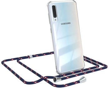 Eazy Case Handykette kompatibel mit Samsung Galaxy A50 / A30s / A50s Kette, Handyhülle mit Umhängeband, Handykordel, Schutzhülle, Kette, Silikonhülle, Silikon Cover, Blau Camouflage