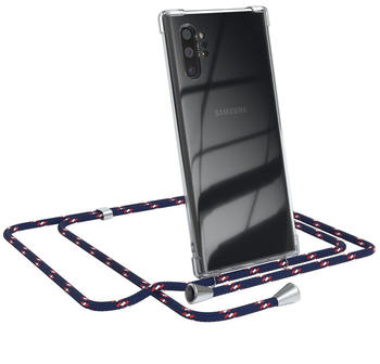 Eazy Case Handykette kompatibel mit Samsung Galaxy Note 10 Plus Kette, Handyhülle mit Umhängeband, Handykordel, Schutzhülle, Kette, Silikonhülle, Silikon Cover, Blau Camouflage