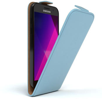 Eazy Case Hülle kompatibel mit Samsung Galaxy A3 (2017) Klapphülle, Handyhülle aufklappbar, Schutzhülle, Flipcover, Case vertikal klappbar, aus Kunstleder, Hell Blau