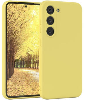 Eazy Case Silikon Hülle kompatibel Samsung Galaxy S23 zweilagiges Slimcover mit Kameraschutz und Innenfutter, Silikonhülle, Schutzhülle, Bumper, Handy Case, Hülle, Softcase, Gelb
