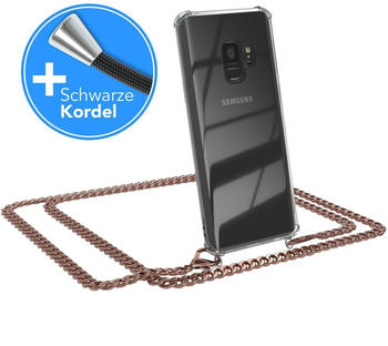 Eazy Case Handykette kompatibel mit Samsung Galaxy S9 Handyhülle mit Metall Umhängeband und Kordel schwarz, Kette, Hülle mit Umhängeband, Handykordel, Schutzhülle, Silikonhülle, Gold