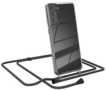 Eazy Case – Handykette – kompatibel mit Apple iPhone 11 Handyhülle mit Umhängeband, Silikonhülle, Schutzhülle mit Ersatz-Kordel, Hülle mit Band, Stylische Kette für Smartphone, Schwarz / Anthrazit