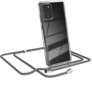 Eazy Case Handykette kompatibel mit Samsung Galaxy Note 20 Kette, Handyhülle mit Umhängeband, Handykordel, Schutzhülle, Kette, Silikonhülle, Silikon Cover, Grau
