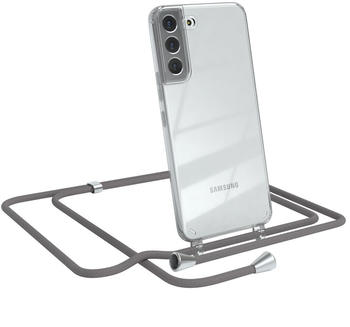 Eazy Case Handykette kompatibel mit Samsung Galaxy S22 Plus 5G Kette, Handyhülle mit Umhängeband, Handykordel, Schutzhülle, Kette, Silikonhülle, Silikon Cover, Anthrazit, Grau