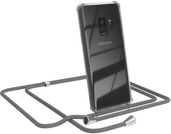 Eazy Case Handykette kompatibel mit Samsung Galaxy S9 Kette, Handyhülle mit Umhängeband, Handykordel, Schutzhülle, Kette, Silikonhülle, Silikon Cover, Grau