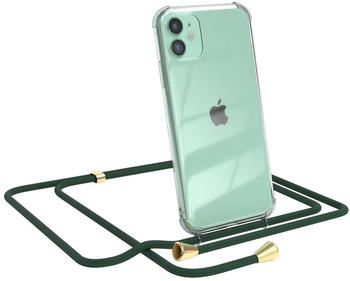 Eazy Case Handykette kompatibel mit Apple iPhone 11 Kette, Handyhülle mit Umhängeband, Handykordel, Schutzhülle, Kette, Silikonhülle, Silikon Cover, Grün