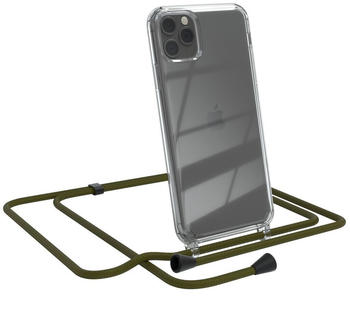 Eazy Case Handykette kompatibel mit Apple iPhone 11 Pro Max Kette Handyhülle mit Umhängeband Handykordel Schutzhülle Silikon Set Grün mit Clips in Schwarz
