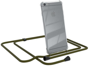 Eazy Case Handykette kompatibel mit Apple iPhone 6 / 6S Kette Handyhülle mit Umhängeband Handykordel Schutzhülle Silikon Set Grün mit Clips in Schwarz