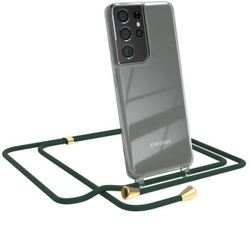 Eazy Case Handykette kompatibel mit Samsung Galaxy S21 Ultra Kette, Handyhülle mit Umhängeband, Handykordel, Schutzhülle, Kette, Silikonhülle, Silikon Cover, Grün