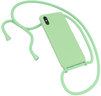 Eazy Case Premium Silikon Handykette kompatibel mit Apple iPhone X/XS Handyhülle mit Umhängeband, Handykordel mit Schutzhülle, Silikonhülle, Hülle mit Band, Hell Grün