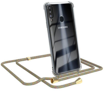 Eazy Case Handykette kompatibel mit Samsung Galaxy A20s Kette, Handyhülle mit Umhängeband, Handykordel, Schutzhülle, Kette, Silikonhülle, Silikon Cover, Bunt
