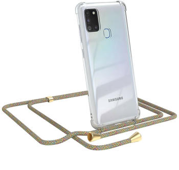 Eazy Case Handykette kompatibel mit Samsung Galaxy A21s Kette, Handyhülle mit Umhängeband, Handykordel, Schutzhülle, Kette, Silikonhülle, Silikon Cover, Bunt