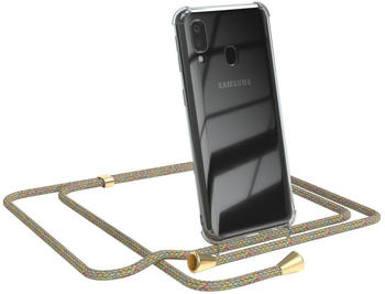 Eazy Case Handykette kompatibel mit Samsung Galaxy A40 Kette, Handyhülle mit Umhängeband, Handykordel, Schutzhülle, Kette, Silikonhülle, Silikon Cover, Bunt