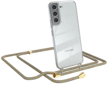 Eazy Case Handykette kompatibel mit Samsung Galaxy S22 5G Kette, Handyhülle mit Umhängeband, Handykordel, Schutzhülle, Kette, Silikonhülle, Silikon Cover, Regenbogen Bunt