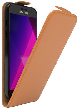 Eazy Case Hülle kompatibel mit Samsung Galaxy A3 (2017) Klapphülle, Handyhülle aufklappbar, Schutzhülle, Flipcover, Case vertikal klappbar, aus Kunstleder, Orange