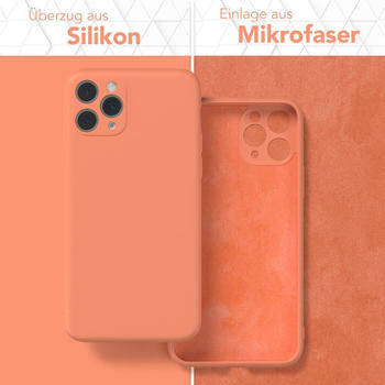 Eazy Case Silikon Handyhülle kompatibel mit Apple iPhone 11 Pro, Silikonhülle mit Kameraschutz, Silikonhülle, Schutzhülle, Bumper, Handy Case, Softcase, Orange