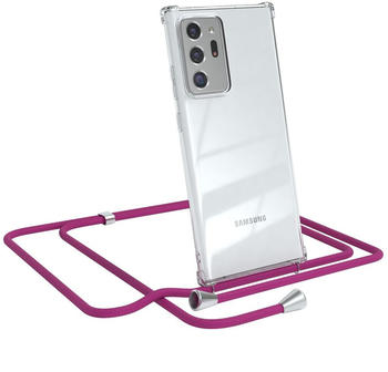 Eazy Case Handykette kompatibel mit Samsung Galaxy Note 20 Ultra Kette, Handyhülle mit Umhängeband, Handykordel, Schutzhülle, Kette, Silikonhülle, Silikon Cover, Pink