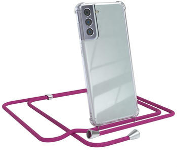 Eazy Case Handykette kompatibel mit Samsung Galaxy S21 Plus Kette, Handyhülle mit Umhängeband, Handykordel, Schutzhülle, Kette, Silikonhülle, Silikon Cover, Pink