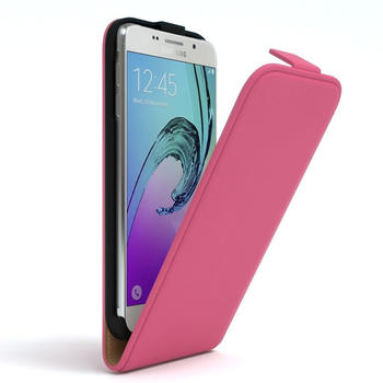 Eazy Case Hülle kompatibel mit Samsung Galaxy A5 (2016) Klapphülle, Handyhülle aufklappbar, Schutzhülle, Flipcover, Case vertikal klappbar, aus Kunstleder, Pink