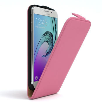 Eazy Case Hülle kompatibel mit Samsung Galaxy A5 (2016) Klapphülle, Handyhülle aufklappbar, Schutzhülle, Flipcover, Case vertikal klappbar, aus Kunstleder, Rosa