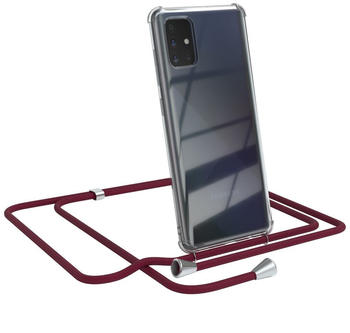 Eazy Case Handykette kompatibel mit Samsung Galaxy A71 Kette, Handyhülle mit Umhängeband, Handykordel, Schutzhülle, Kette, Silikonhülle, Silikon Cover, Rot