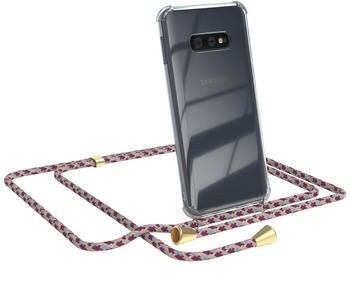 Eazy Case Handykette kompatibel mit Samsung Galaxy S10e Kette, Handyhülle mit Umhängeband, Handykordel, Schutzhülle, Kette, Silikonhülle, Silikon Cover, Rot Camouflage