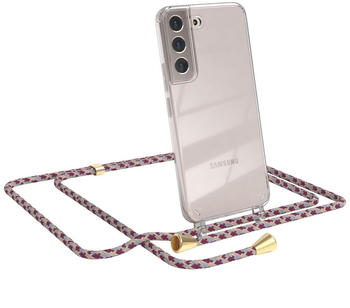 Eazy Case Handykette kompatibel mit Samsung Galaxy S22 5G Kette, Handyhülle mit Umhängeband, Handykordel, Schutzhülle, Kette, Silikonhülle, Silikon Cover, Rot Camouflage