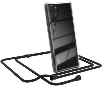 Eazy Case Handykette kompatibel mit Huawei P30 Pro Kette Handyhülle mit Umhängeband Handykordel Schutzhülle Silikon Set Schwarz mit Clips in Schwarz