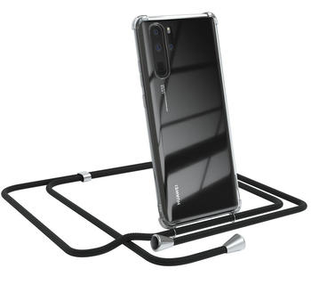 Eazy Case Handykette kompatibel mit Huawei P30 Pro Kette, Handyhülle mit Umhängeband, Handykordel, Schutzhülle, Kette, Silikonhülle, Silikon Cover, Schwarz
