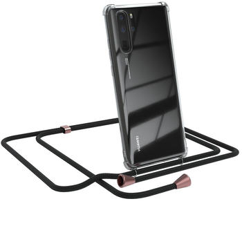 Eazy Case Handykette kompatibel mit Huawei P30 Pro Kette, Handyhülle mit Umhängeband, Handykordel, Schutzhülle, Kette, Silikonhülle, Silikon Cover, Schwarz / Rosé